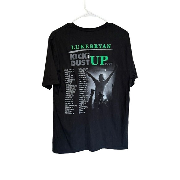 Luke Bryan Kick Up The Dust Band Tour Tee 2015 Black Double Sided EUC Large - Picture 2 of 6